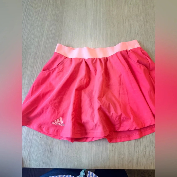 Adidas Women Neon Tennis skirt with shorts size Small 1002 - Picture 2 of 11